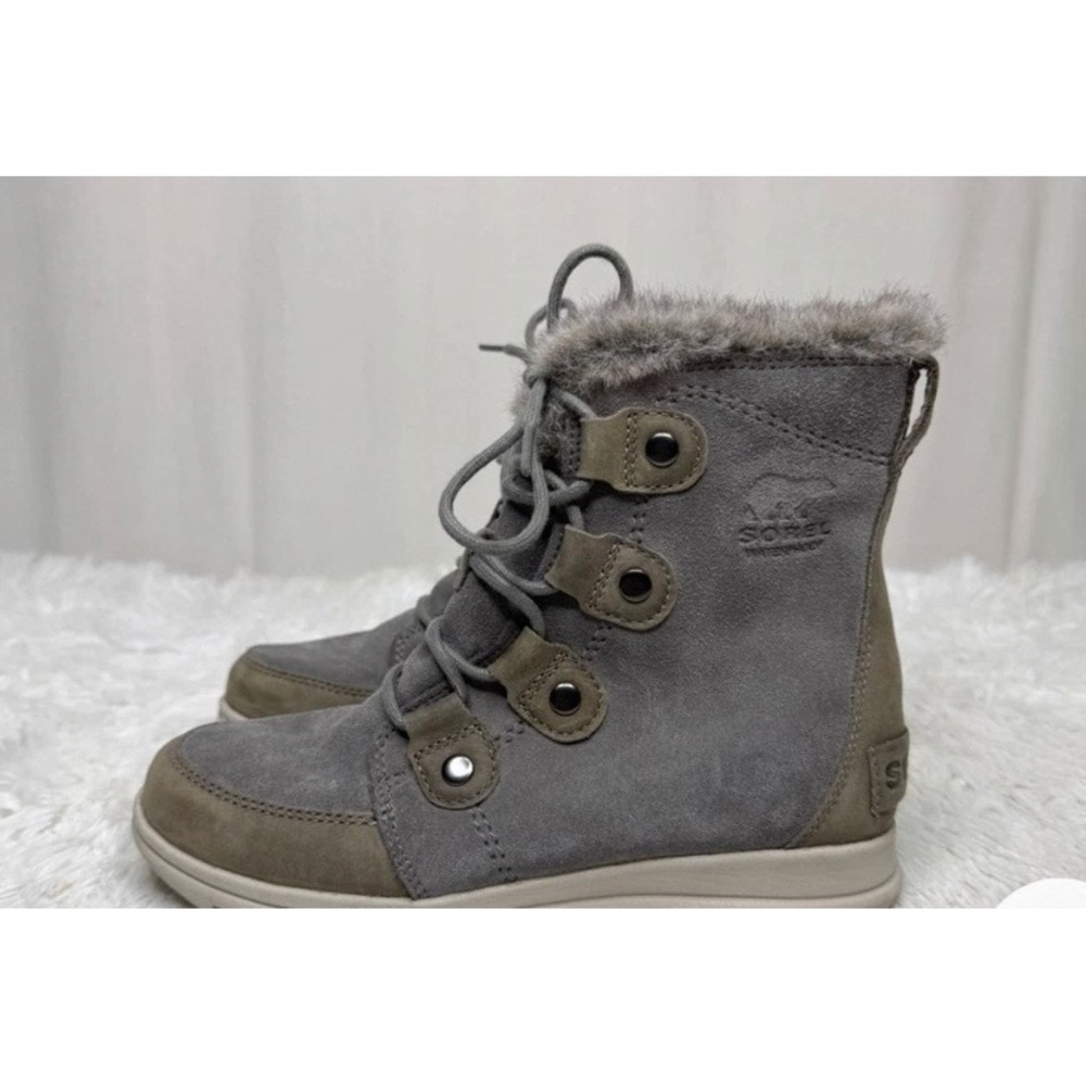 Sorel Explorer Joan Waterproof Winter Boots Quarry Grey NL3423-048 Womens 9.5 - Picture 3 of 10